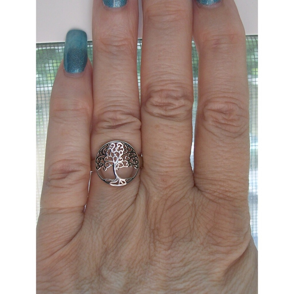 925 STERLING SILVER Tree Of Life Fashion Ring-Sizes 3-15 - Picture 3 of 16